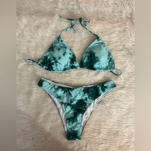 Green Tie-Dye Bikini Set women’s xl